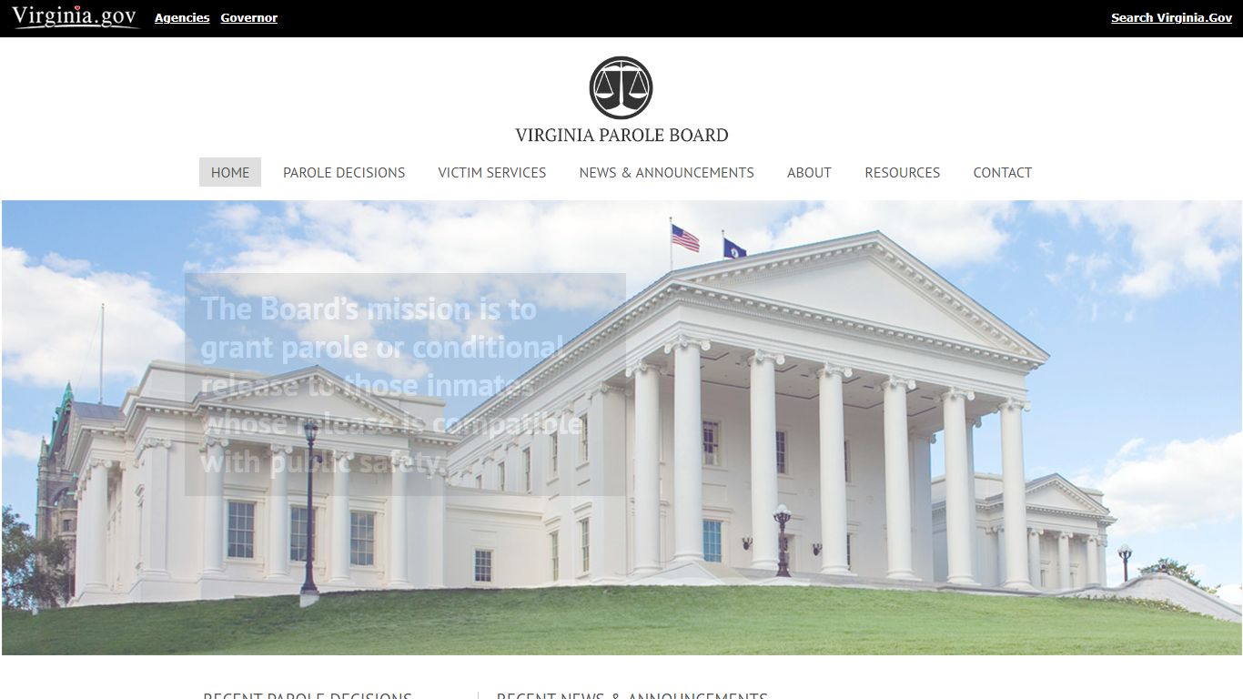 The Virginia Parole Board — The Board’s mission is to grant parole to ...